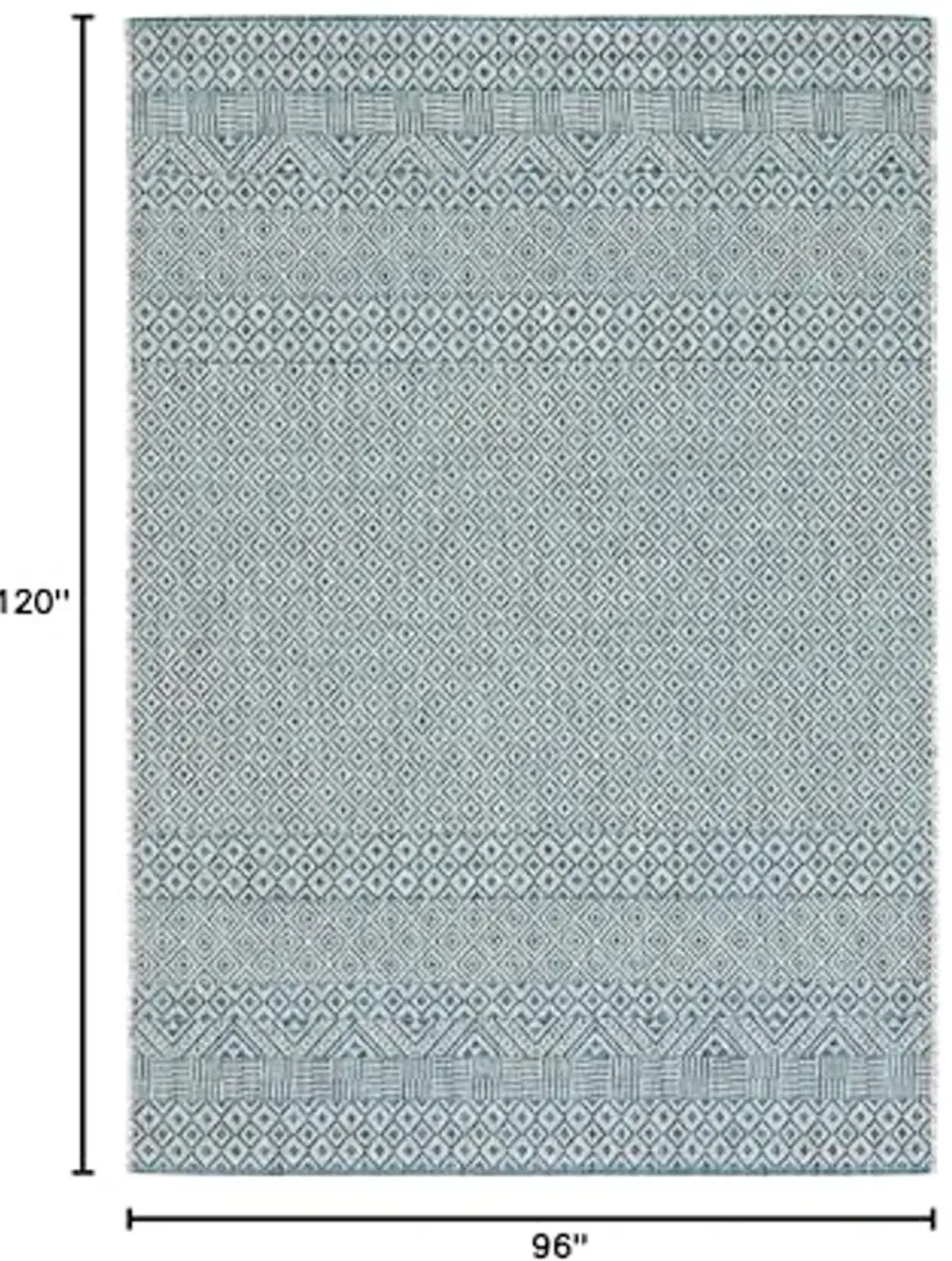 SAFAVIEH Courtyard Collection 8' x 10' Grey/Aqua CY8235 Indoor/ Outside Waterproof Easy cleansingPatio Backyard Mudroom Area Mat