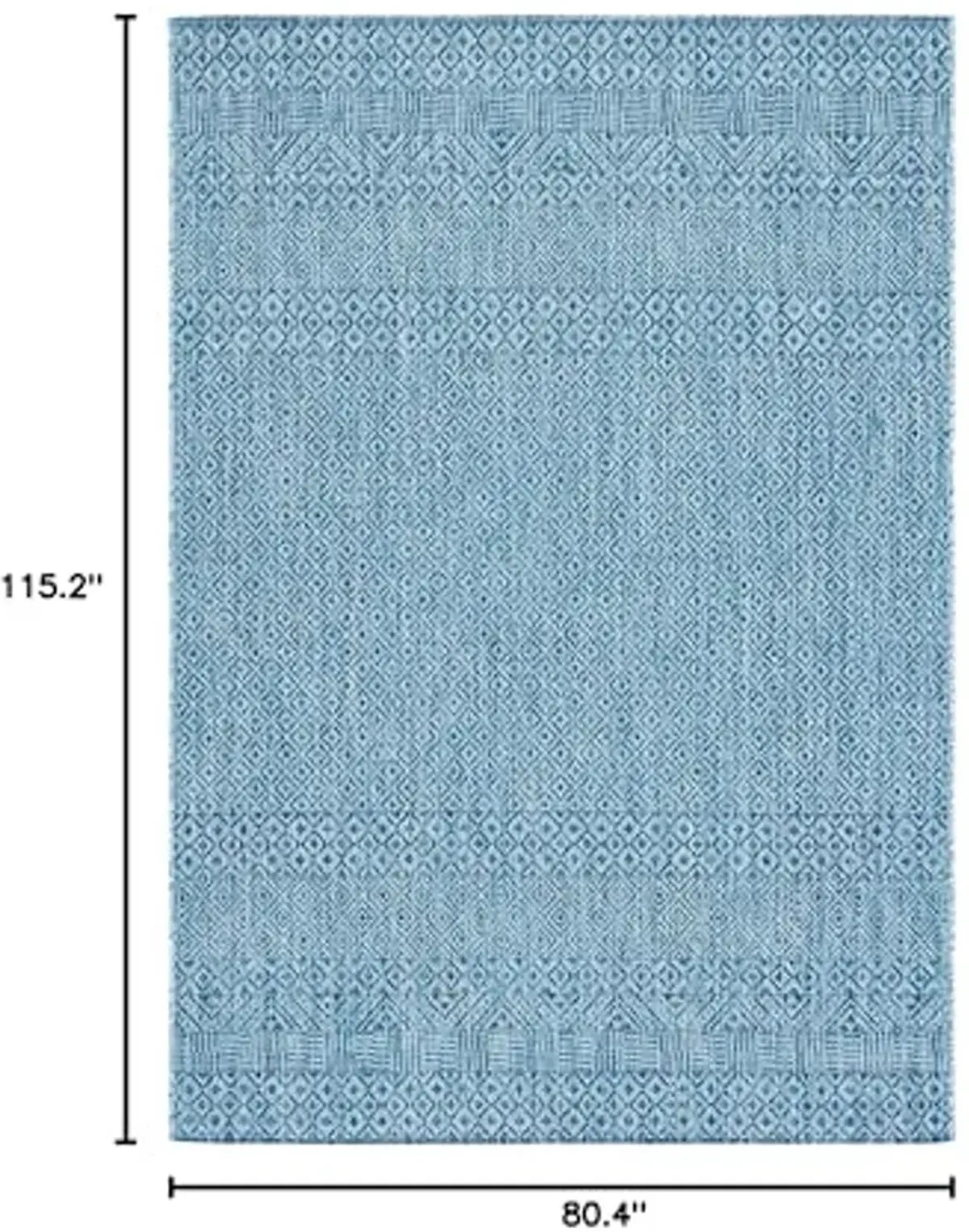 SAFAVIEH Courtyard Collection 6'7" x 9'6" Aqua/Navy CY8235 Indoor/ Outside Waterproof Easy cleansingPatio Backyard Mudroom Area Mat