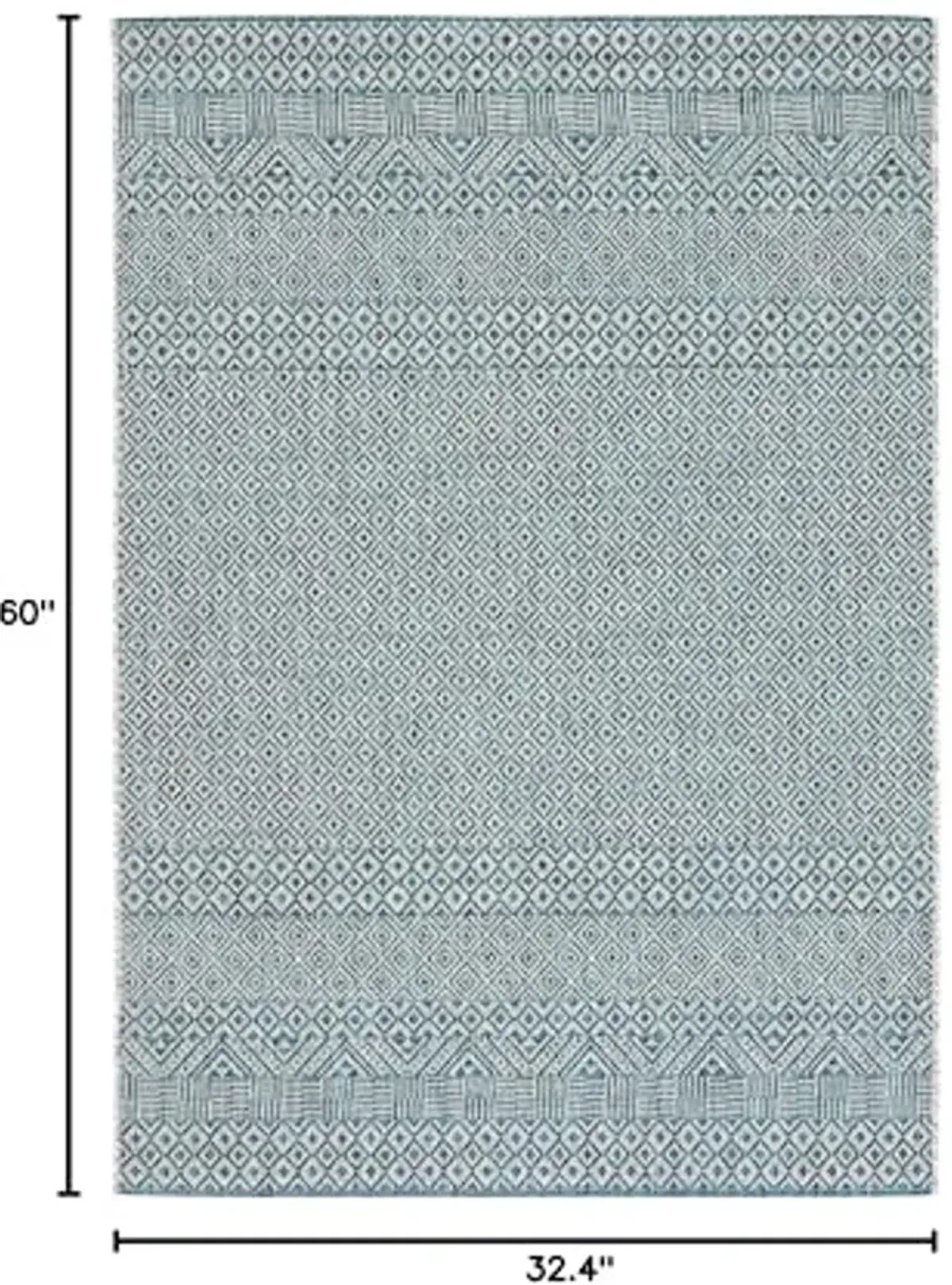 SAFAVIEH Courtyard Collection 2'7" x 5' Grey/Aqua CY8235 Indoor/ Outside Waterproof Easy cleansingPatio Backyard Mudroom Area Mat