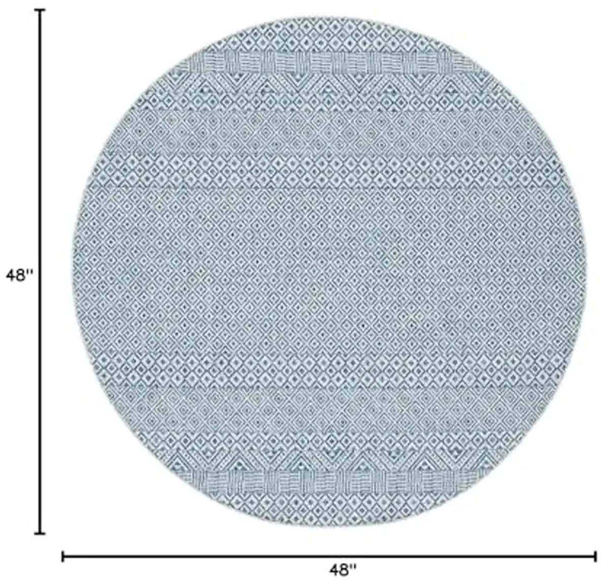 SAFAVIEH Courtyard Collection 4' Round Grey/Blue CY8235 Indoor/ Outside Waterproof Easy cleansingPatio Backyard Mudroom Area Mat