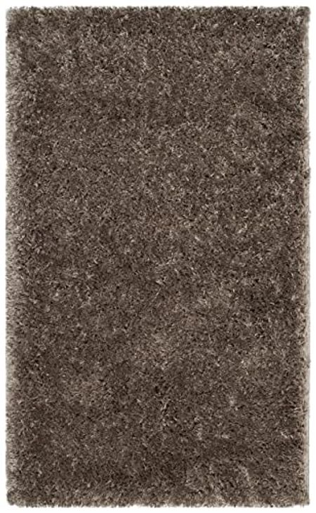 SAFAVIEH Polar Shag Collection 2'3" x 4' Mushroom PSG800C Solid Glam Entryway Living Room Foyer Bedroom Kitchen 3-inch Extra Thick Accent Rug