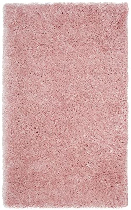 SAFAVIEH Polar Shag Collection 2'3" x 4' Light Pink PSG800P Solid Glam Entryway Living Room Foyer Bedroom Kitchen 3-inch Extra Thick Accent Rug