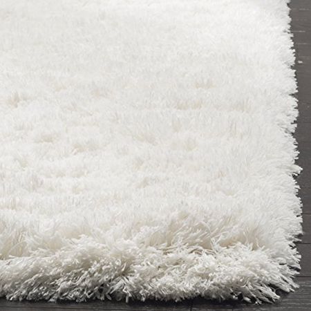 SAFAVIEH Polar Shag Collection 2' x 3' White PSG800B Solid Glam Entryway Living Room Foyer Bedroom Kitchen 3-inch Extra Thick Accent Rug