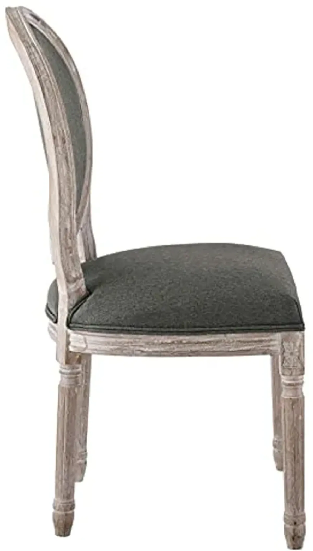 Modway Emanate French Vintage Upholstered Fabric Dining Chair in Natural Gray