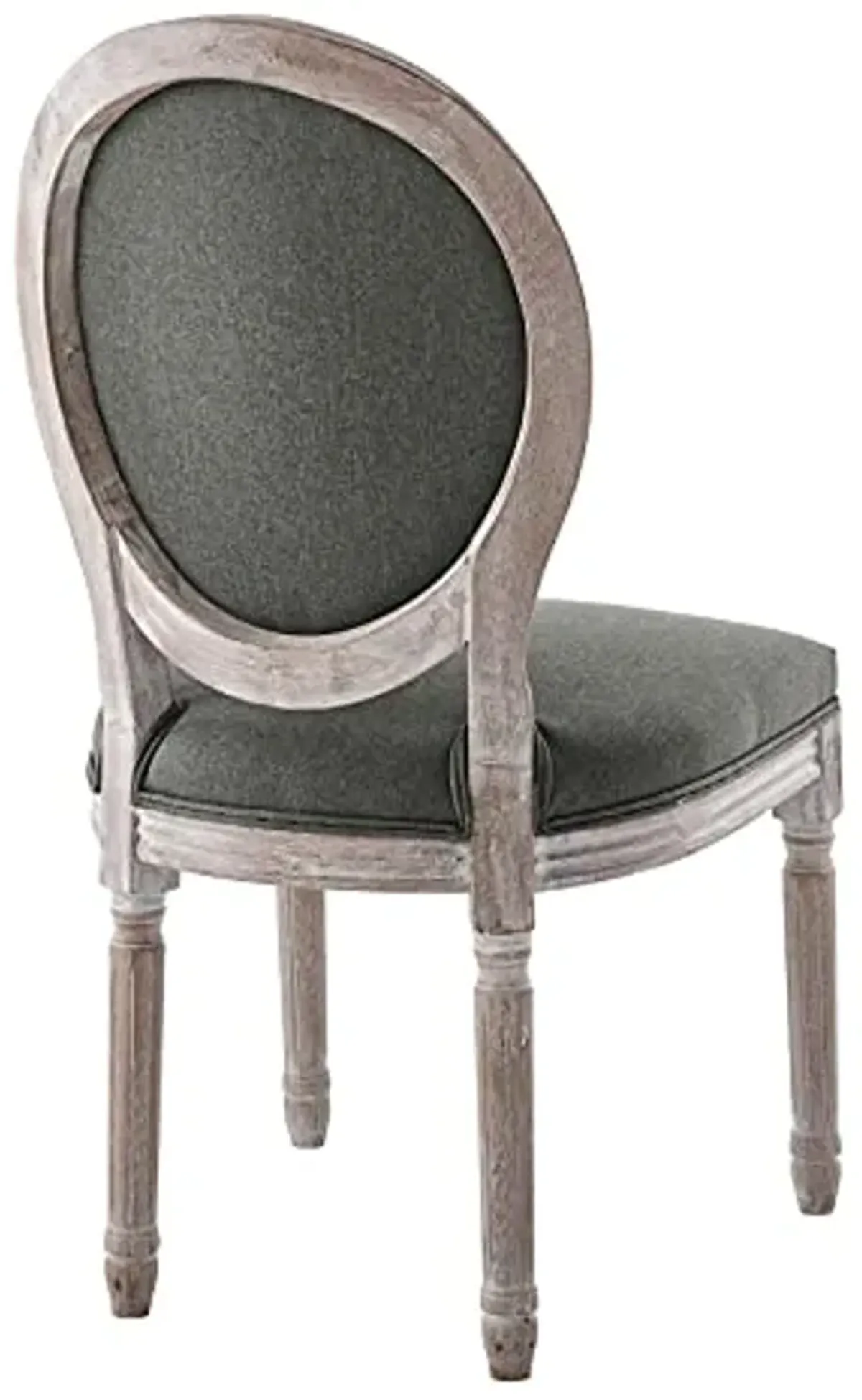 Modway Emanate French Vintage Upholstered Fabric Dining Chair in Natural Gray