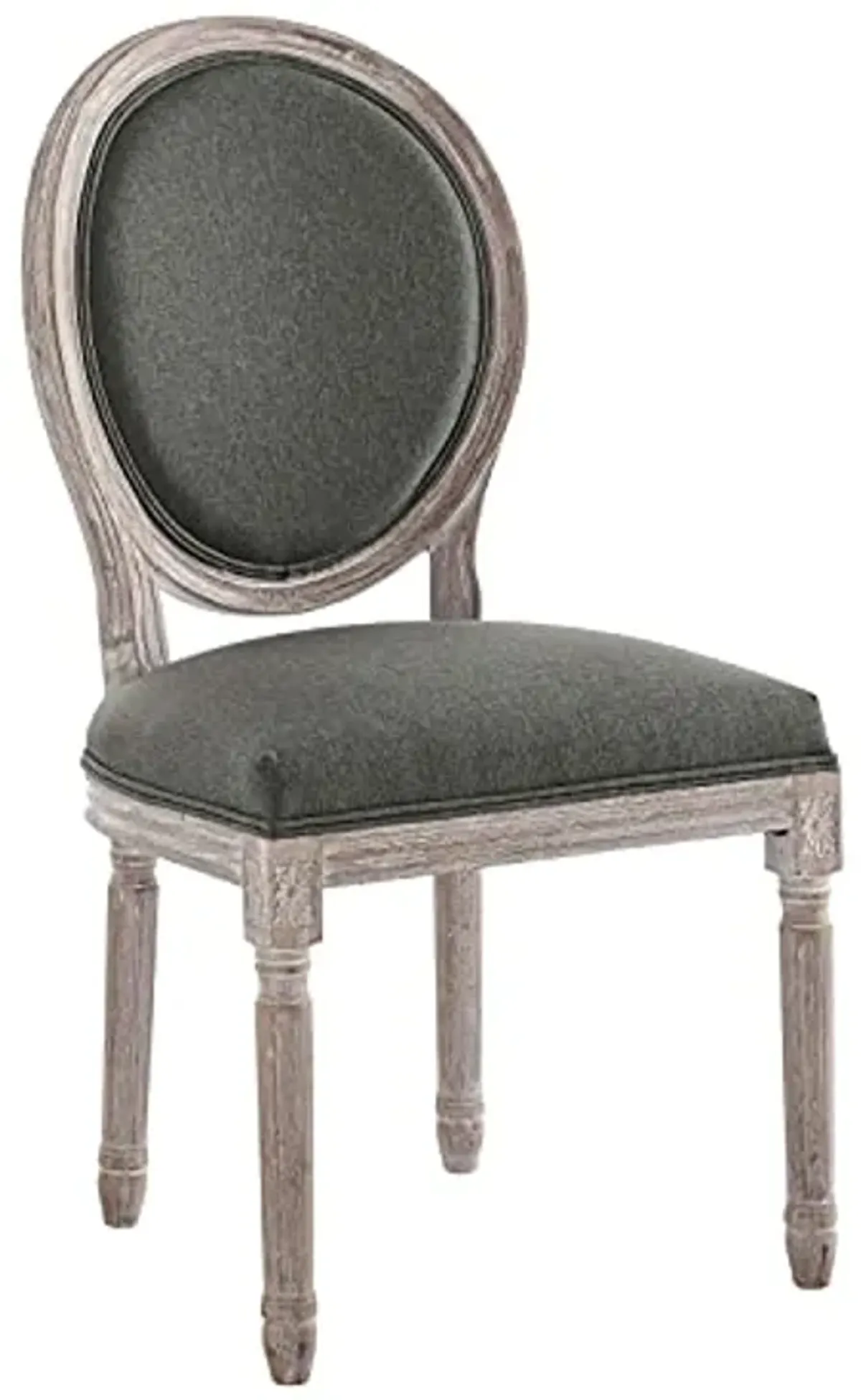 Modway Emanate French Vintage Upholstered Fabric Dining Chair in Natural Gray