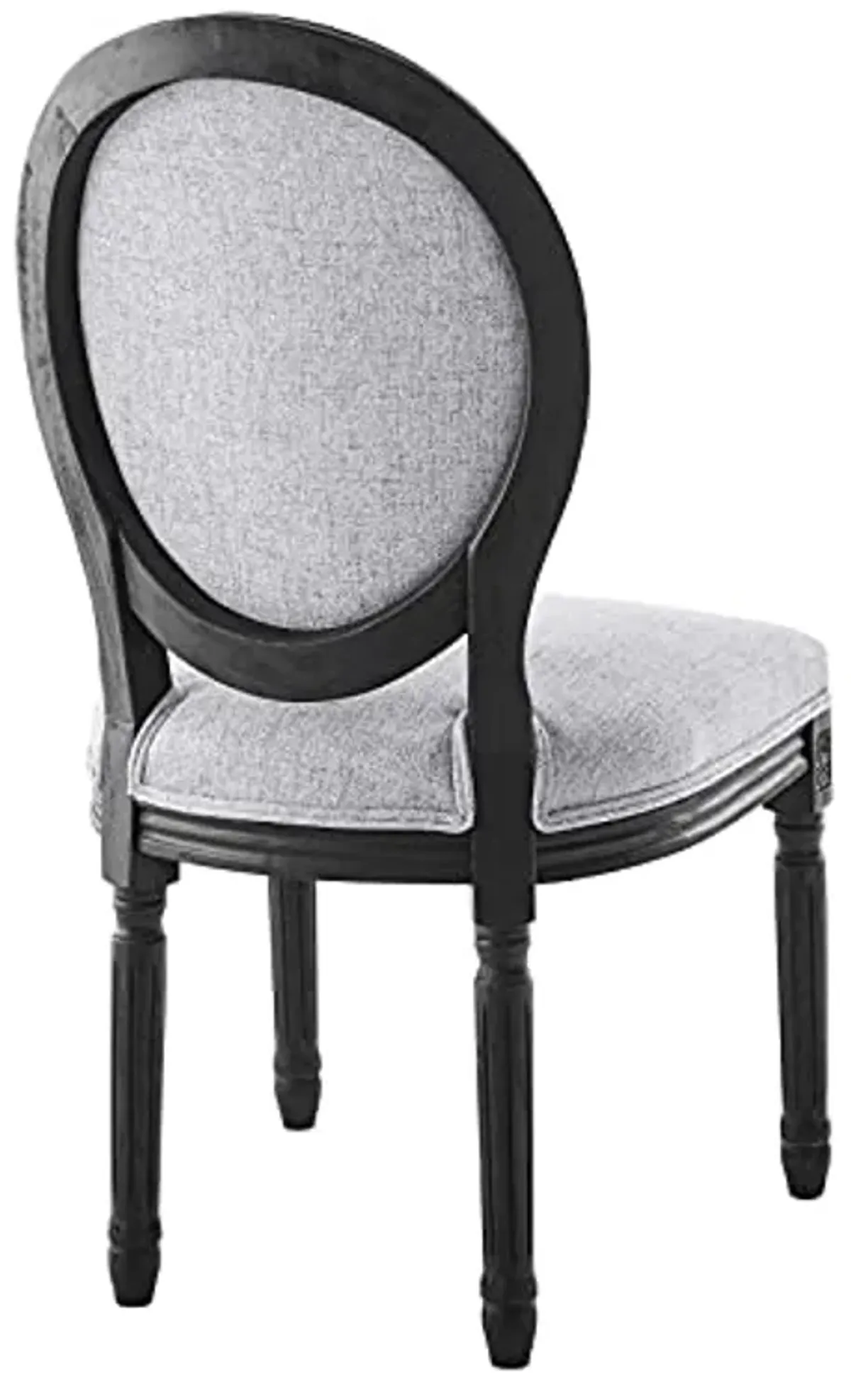 Modway Arise French Vintage Upholstered Fabric Dining Chair in Black Light Gray