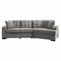 Lexicon Millstone 2-Piece Sectional Sofa with Pull-Out Ottoman, Gray