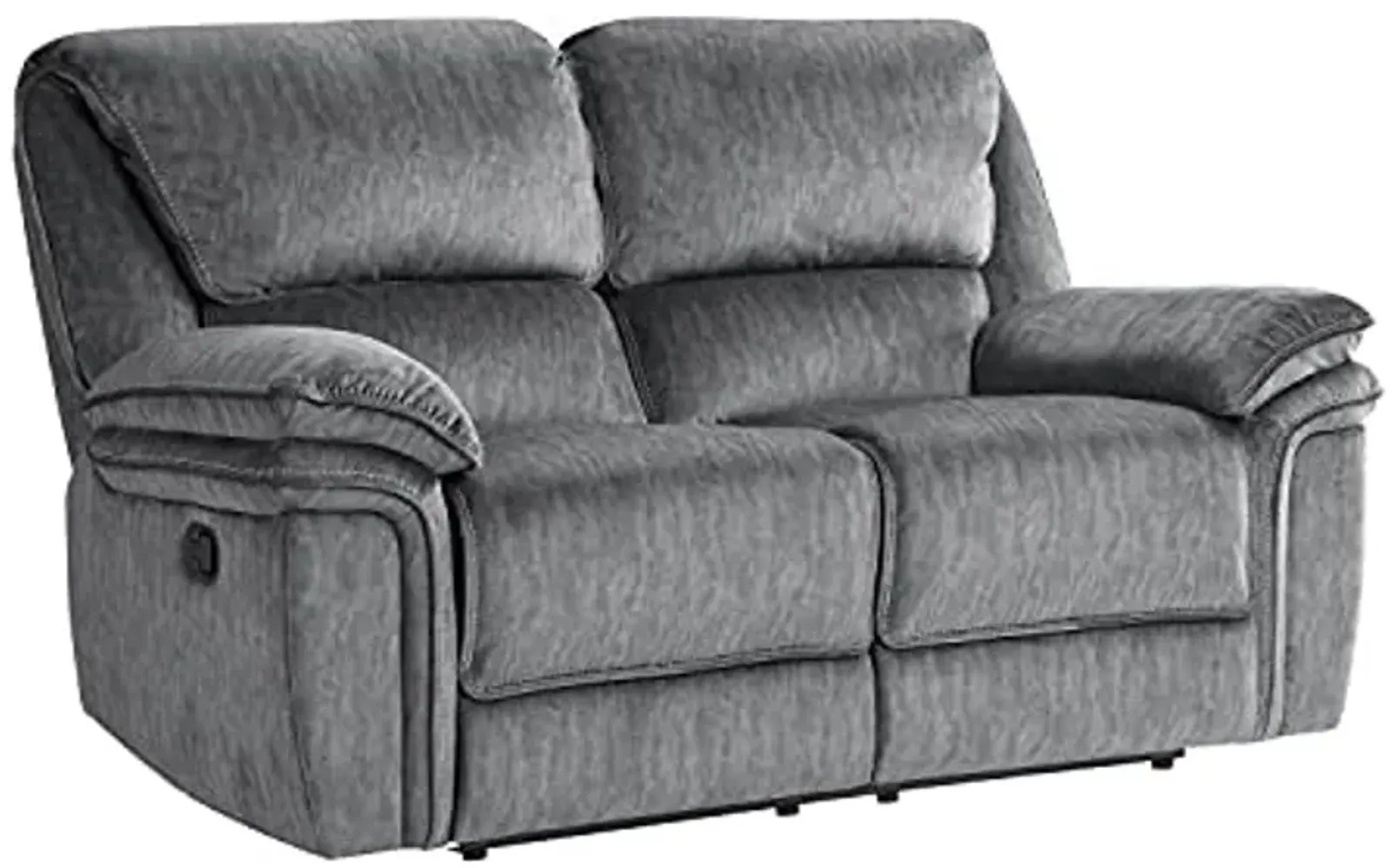 Lexicon Home Theater Seating, Wall Hugger Manual Reclining Sofa Couch, Dual Recliner Loveseat for Living Room, 2-Seater, Gray​