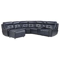 Lexicon Beckinsdale Modular Reclining Sectional Sofa, Left Chaise, Navy Blue