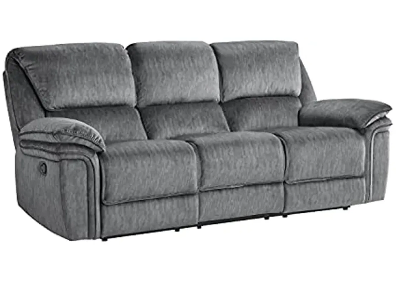 Lexicon Home Theater Seating, Wall Hugger Manual Reclining Sofa Couch, Dual Recliner Couch for Living Room, 3-Seater, Gray​