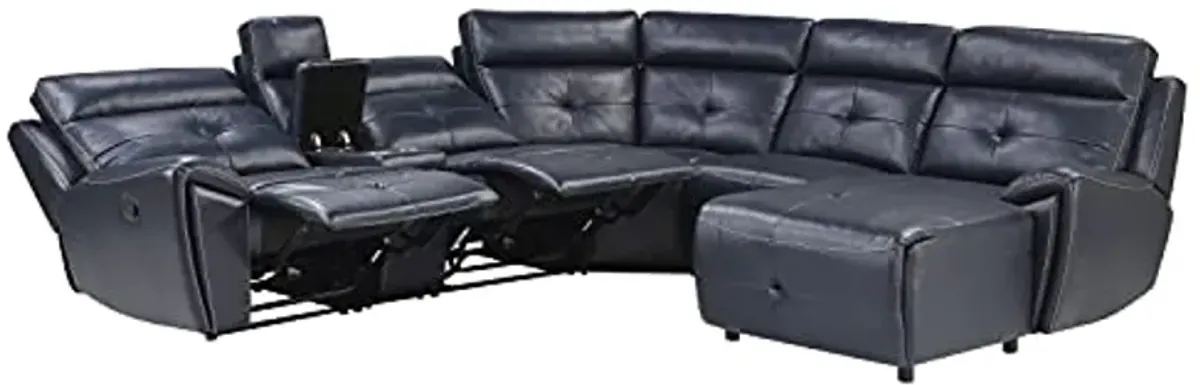 Lexicon Beckinsdale Modular Reclining Sectional Sofa, Right Chaise, Navy Blue