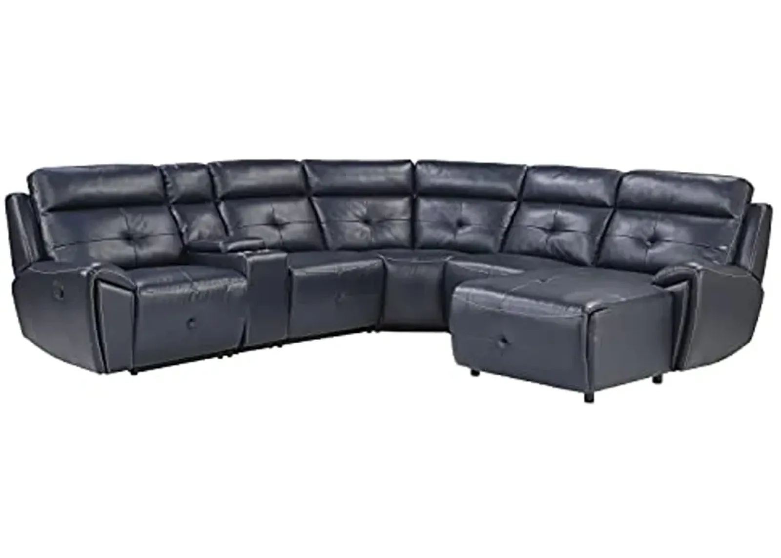 Lexicon Beckinsdale Modular Reclining Sectional Sofa, Right Chaise, Navy Blue