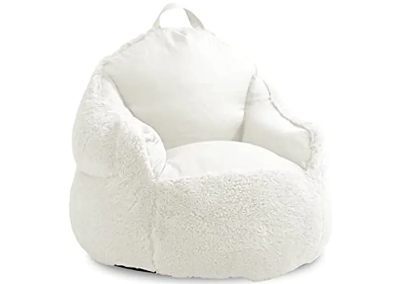 Heritage Kids Idea Nuova Bean Bag Faux Fur Chair, Ivory, Large