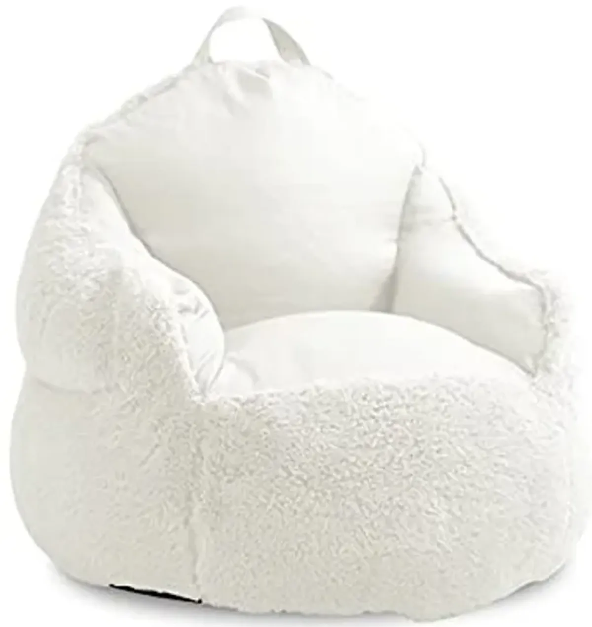 Heritage Kids Idea Nuova Bean Bag Faux Fur Chair, Ivory, Large