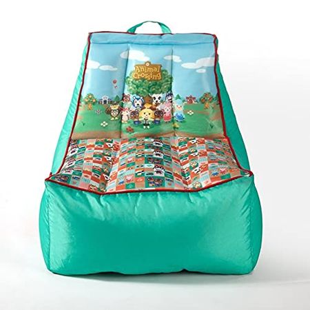 Idea Nuova Nintendo Animal Crossing Kids Gaming Bean Bag Chair with Pocket and Carry Handle