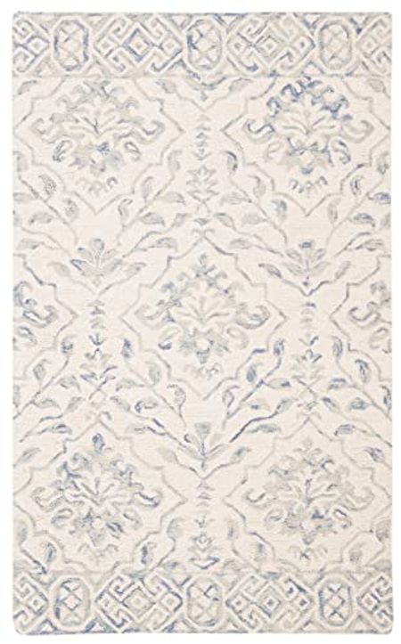 SAFAVIEH Dip Dye Collection 2' x 3' Light Blue/Ivory DDY901L Handmade Premium Wool Entryway Living Room Foyer Bedroom Kitchen Accent Rug