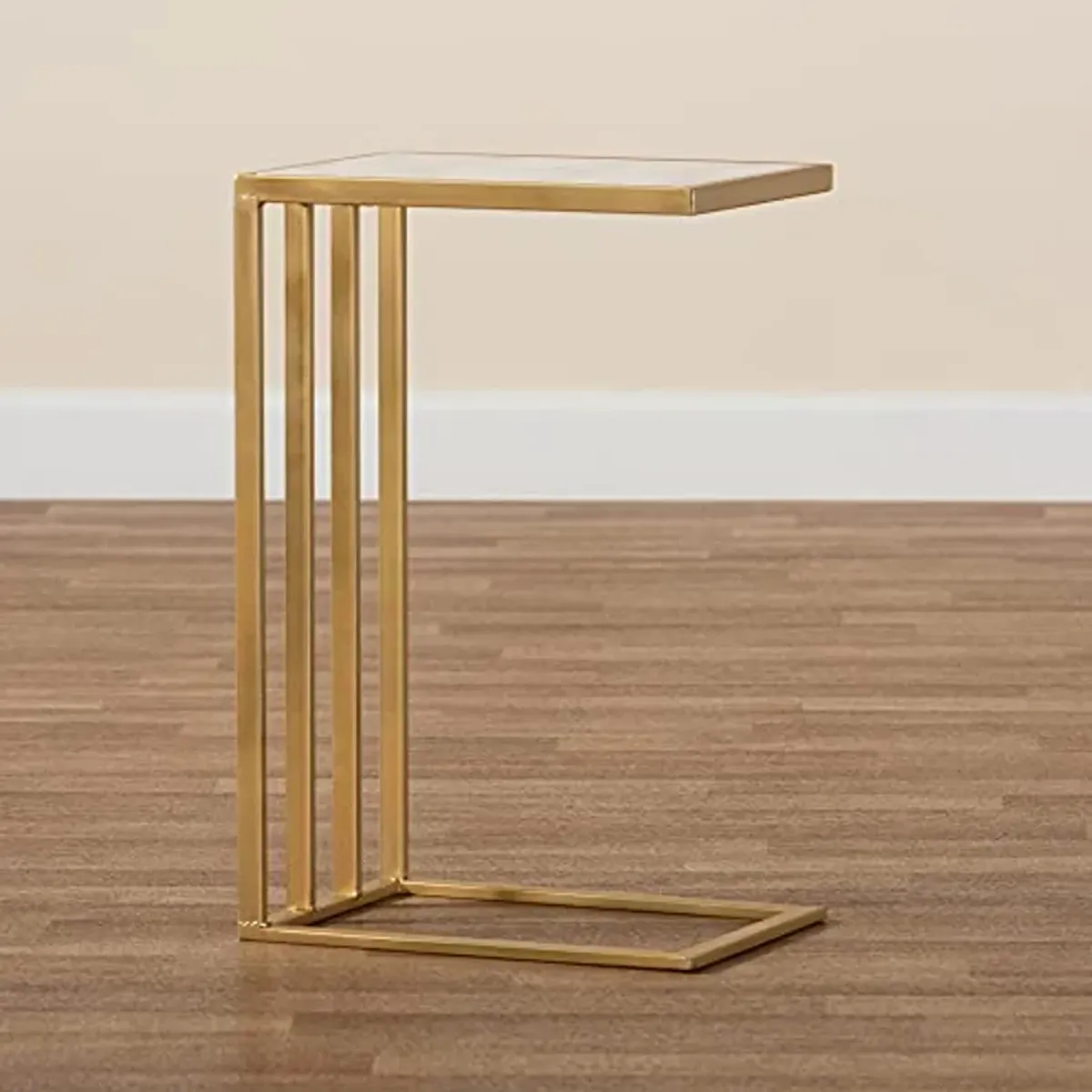 Baxton Studio Parkin End Tables, White/Gold