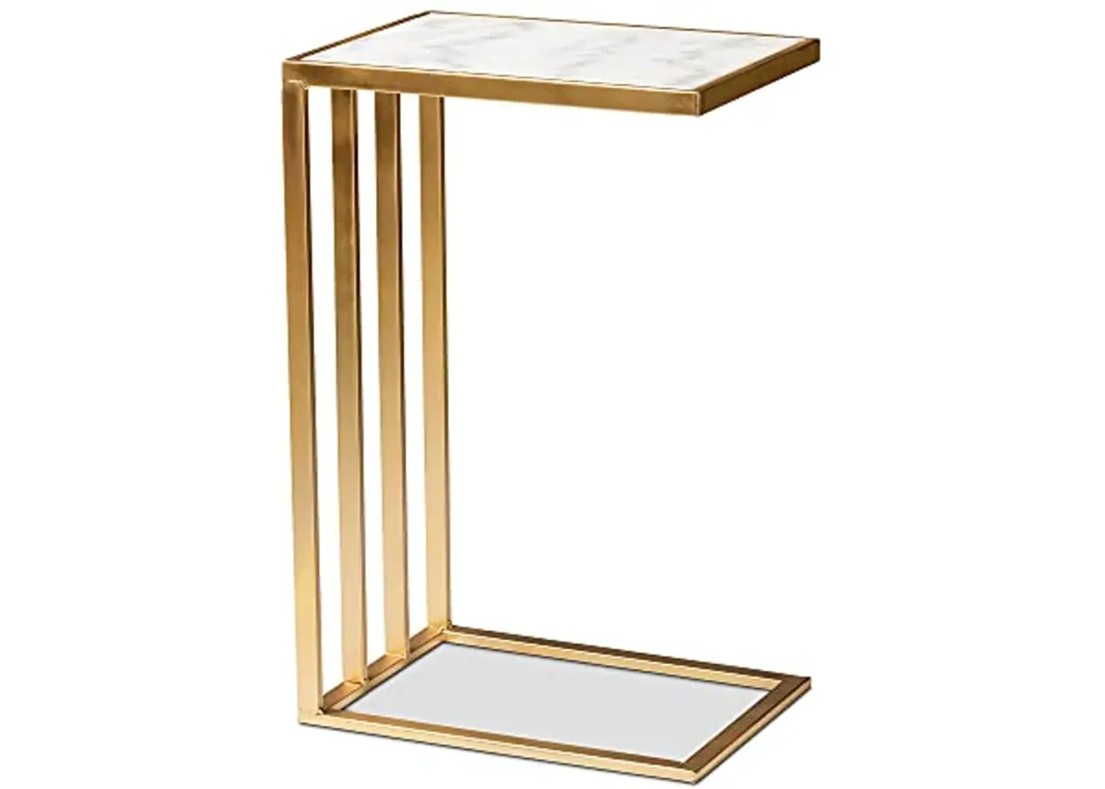 Baxton Studio Parkin End Tables, White/Gold