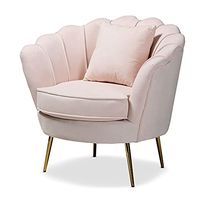 Baxton Studio Garson Chair, One Size, Blush Pink/Gold