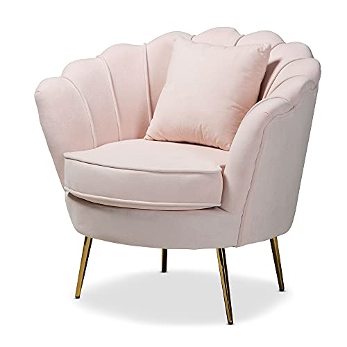 Baxton Studio Garson Chair, One Size, Blush Pink/Gold