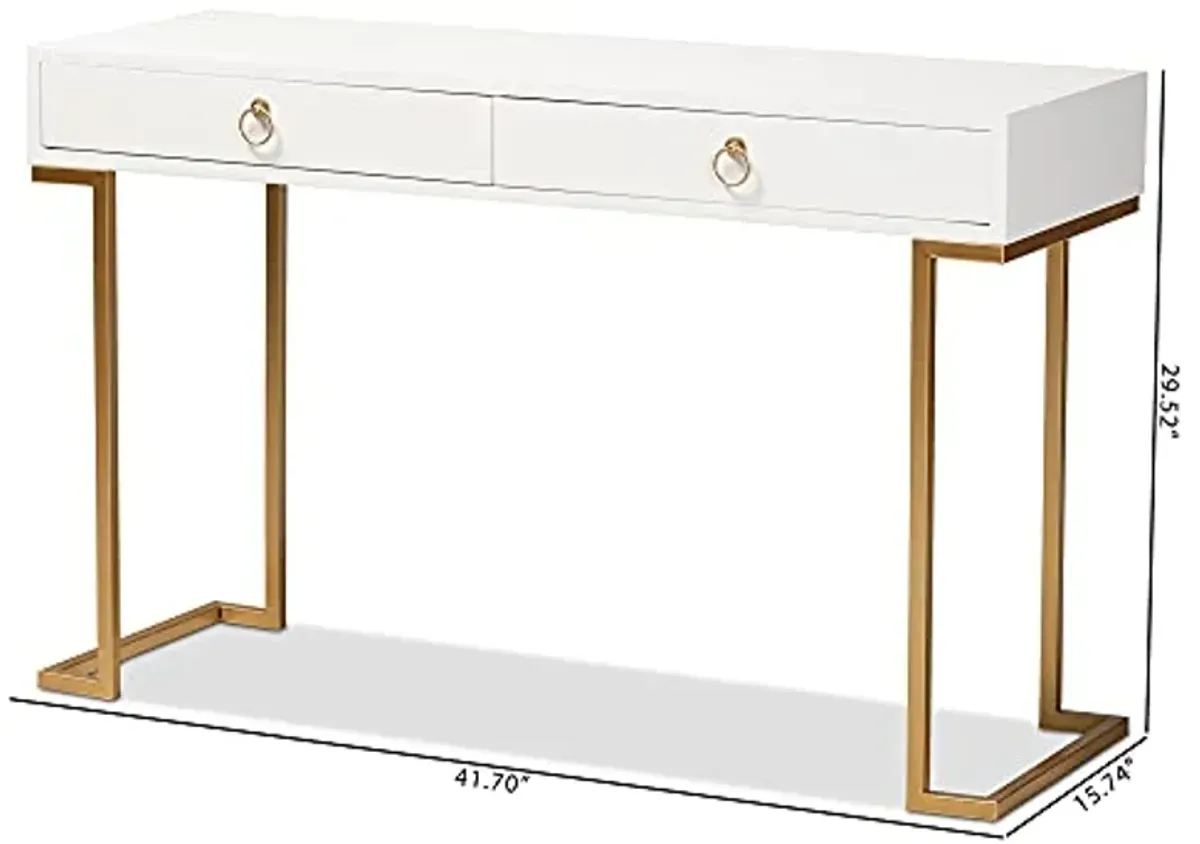 Baxton Studio Beagan Console Tables, White/Gold