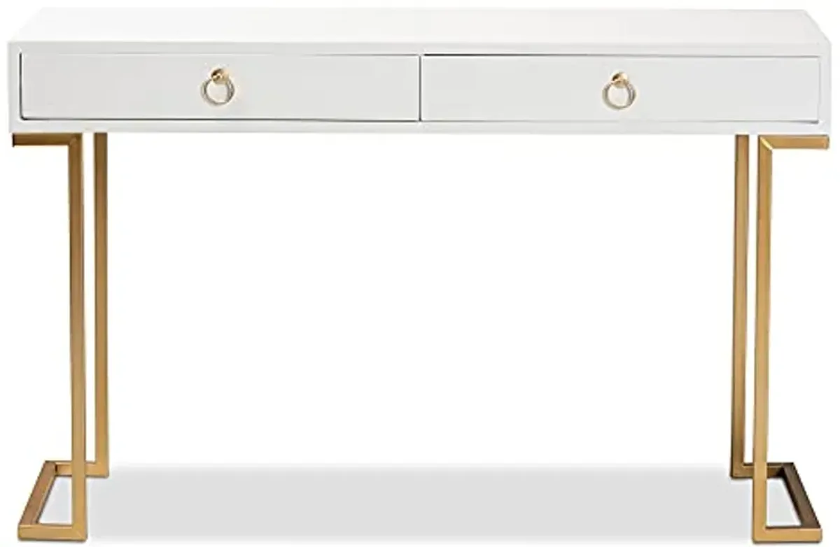 Baxton Studio Beagan Console Tables, White/Gold