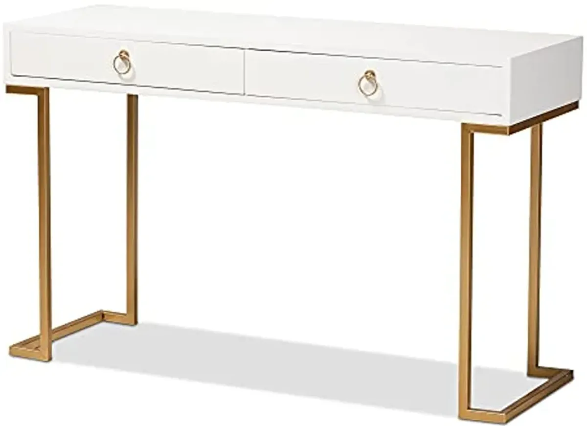 Baxton Studio Beagan Console Tables, White/Gold