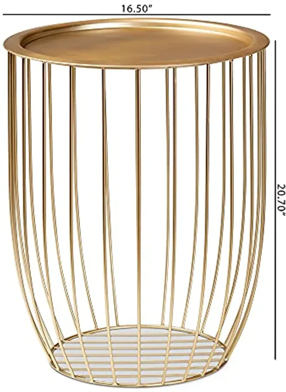 Baxton Studio Mabon Modern and Contemporary Gold Finished Metal End Table