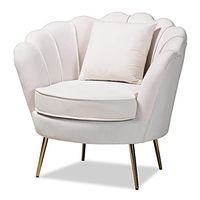 Baxton Studio Garson Chair, One Size, Beige/Gold