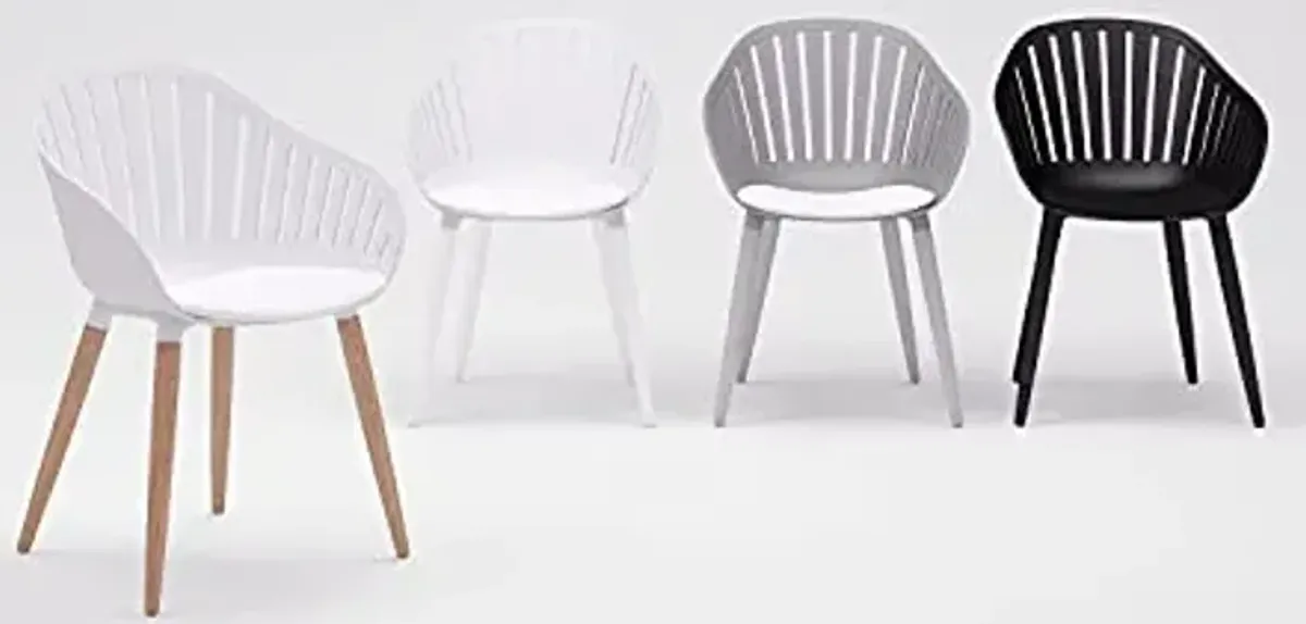 Amazonia Monstera 4-Piece Chair Set Aluminium Legs | Ideal for Outdoors and Indoors, Grey