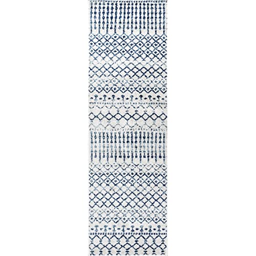 nuLOOM Moroccan Blythe Runner Rug, 2' x 8', Light Blue