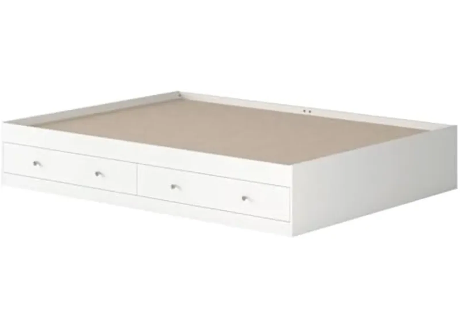 Sauder Cottage Road Queen Size Storage Platform Bed in White, White Finish