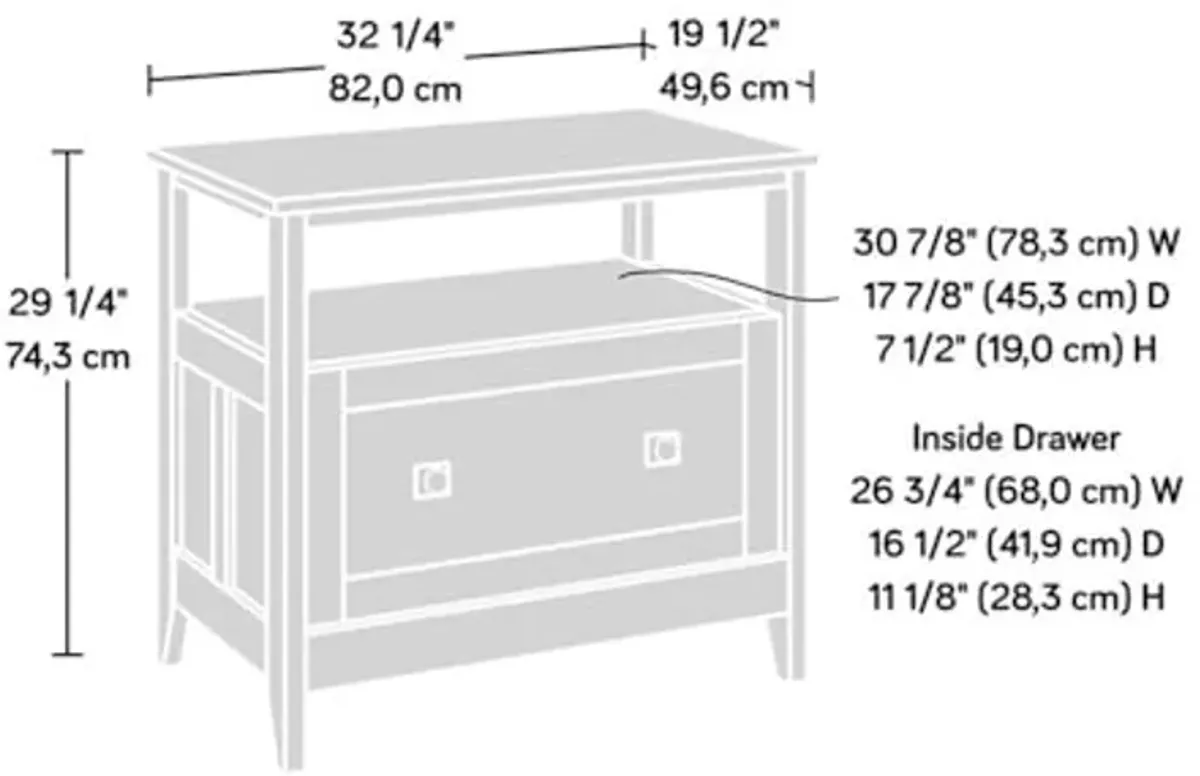 Sauder August Hill Open Shelf Lateral File Cabinet in Mystic Oak, Mystic Oak Finish