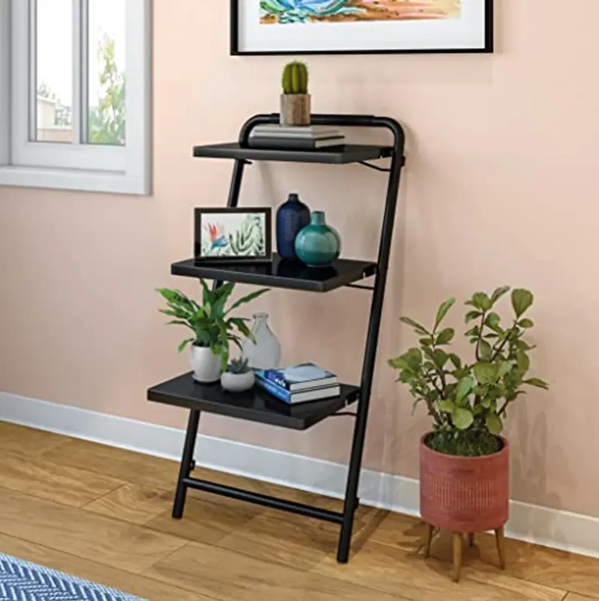 Sauder Anywhere Shelf/Book Shelf, Black Finish