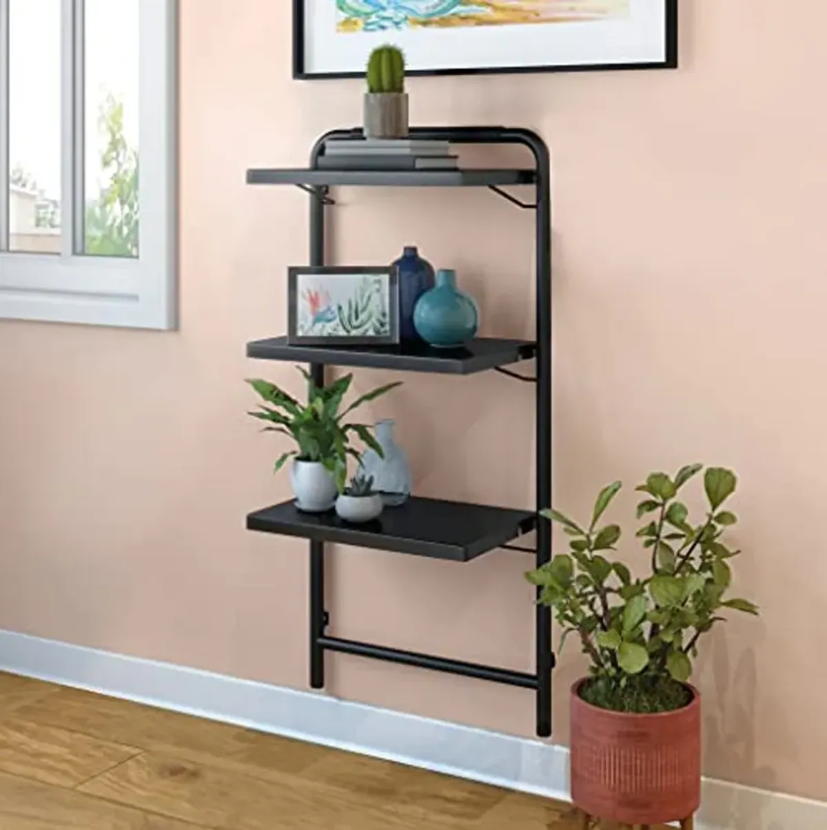 Sauder Anywhere Shelf/Book Shelf, Black Finish