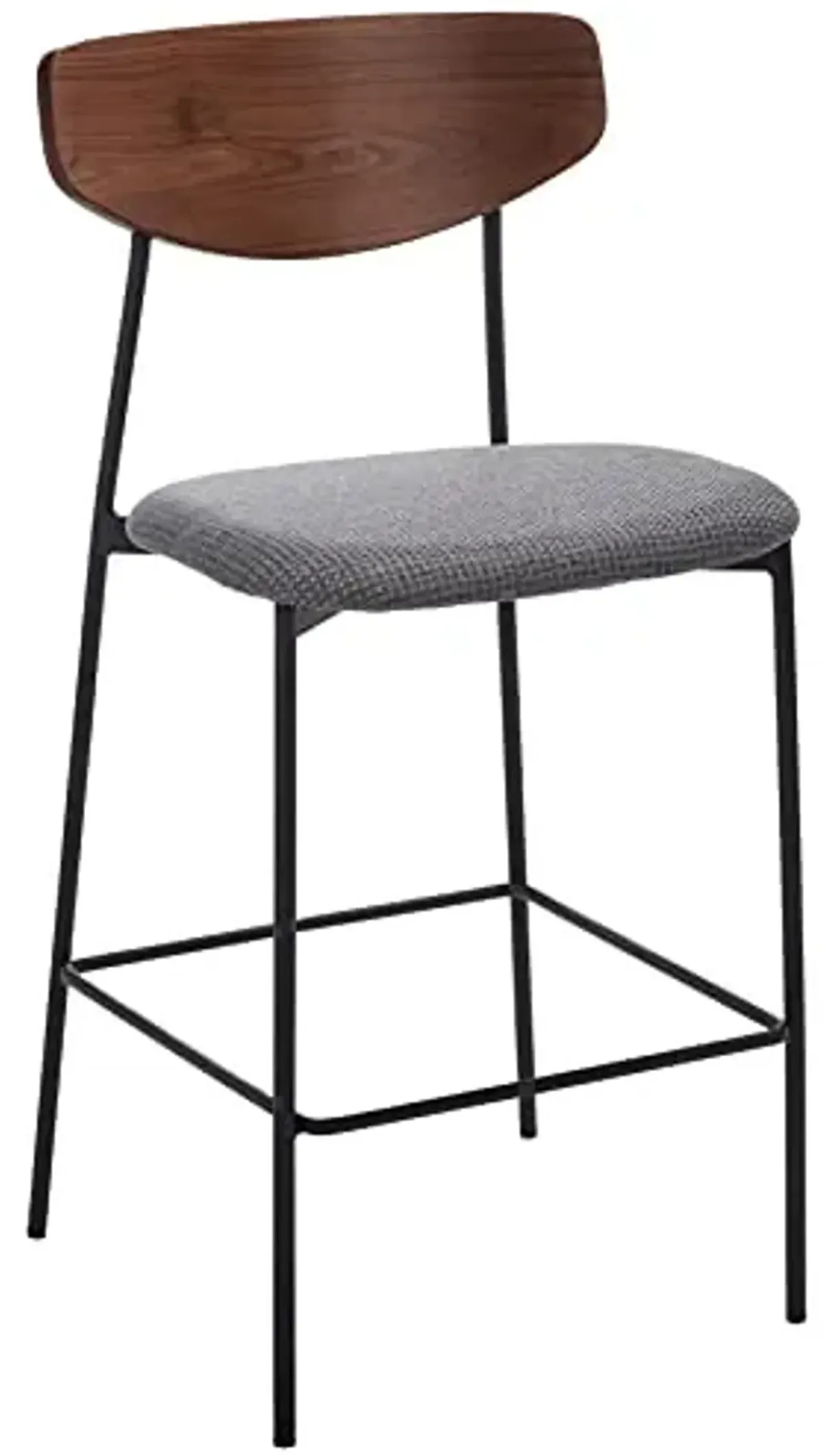 SAFAVIEH Home Collection Ryker Walnut/Grey 26-inch Kitchen Island Breakfast Nook Counter Stool (Fully Assembled)