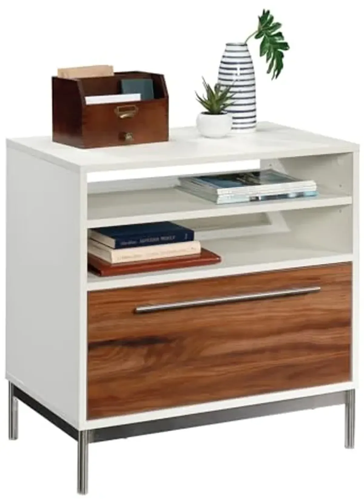 Sauder Vista Key Lateral File Pedestal, Pearl White Finish