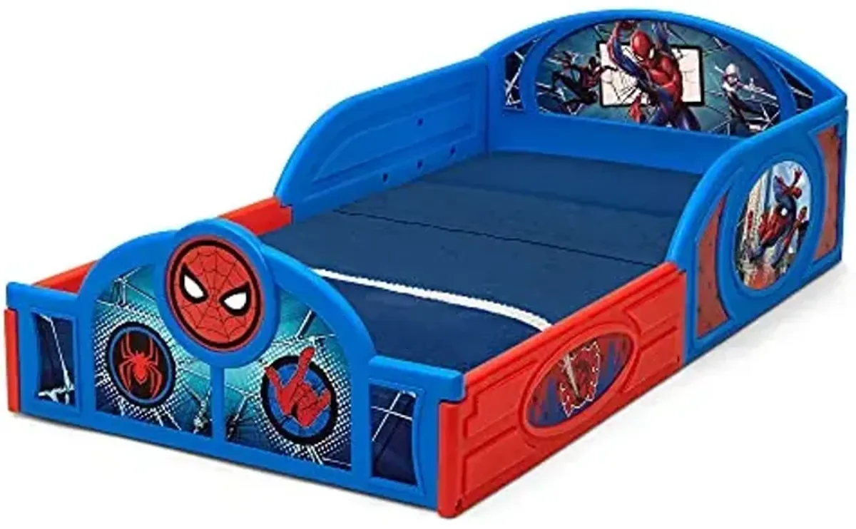 Delta Children Marvel Spider-Man Toddler Bed with Built-in Guardrails