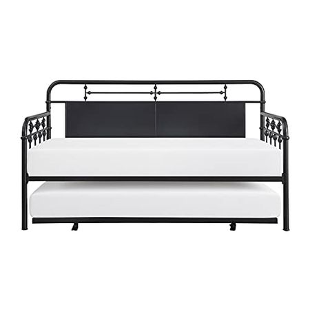 Lexicon Derby Metal Daybed with Trundle, Twin/Twin, Mottled Silver