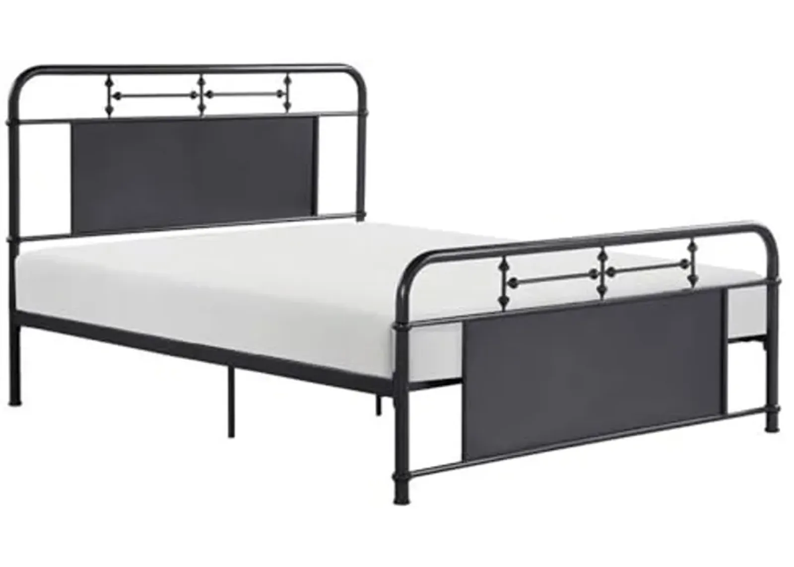 Lexicon Derby Metal Bed, Queen, Mottled Silver