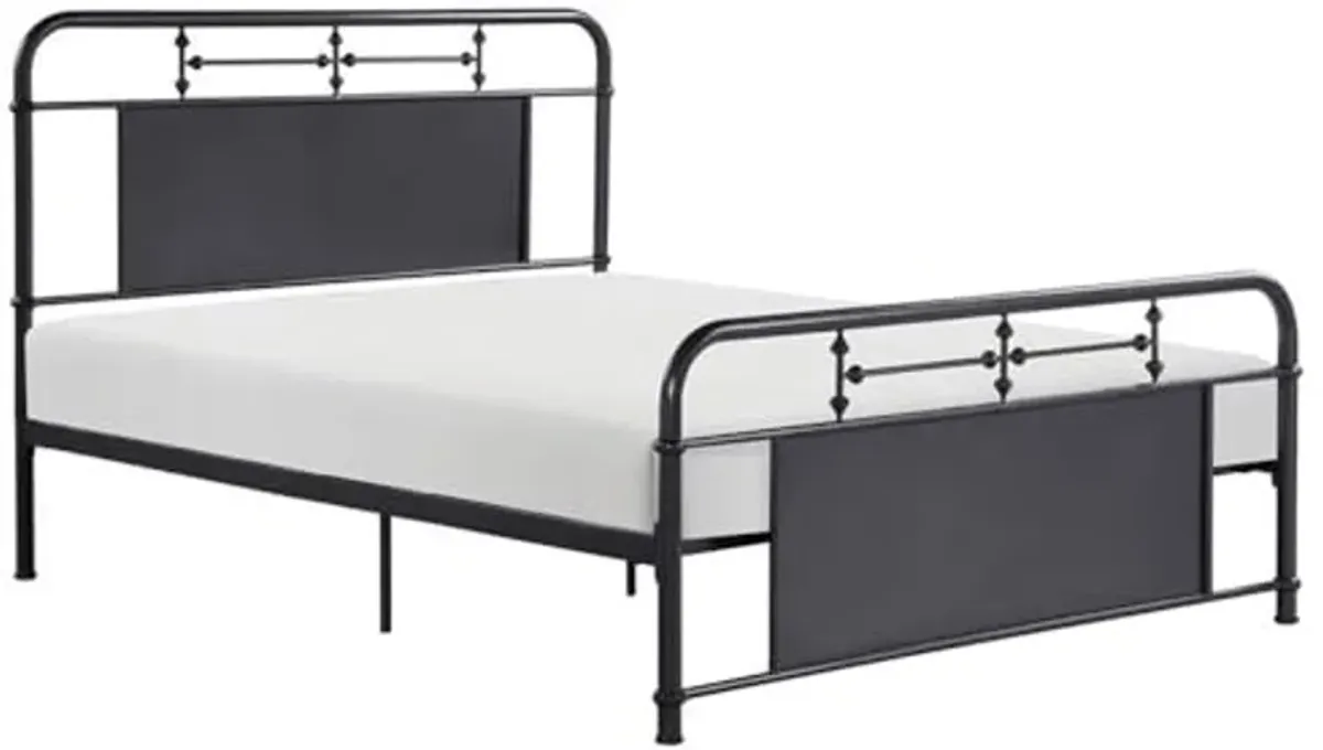 Lexicon Derby Metal Bed, Queen, Mottled Silver