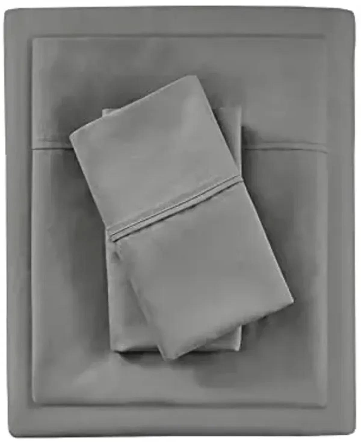 Beautyrest 1000 Thread Count, Solid Color Sheet Set, Elastic Deep Pocket, All Season, Breathable, HeiQ Smart Temperature, Soft Cotton Blend Bedding, Matching Pillowcase, Full Charcoal 4 Piece