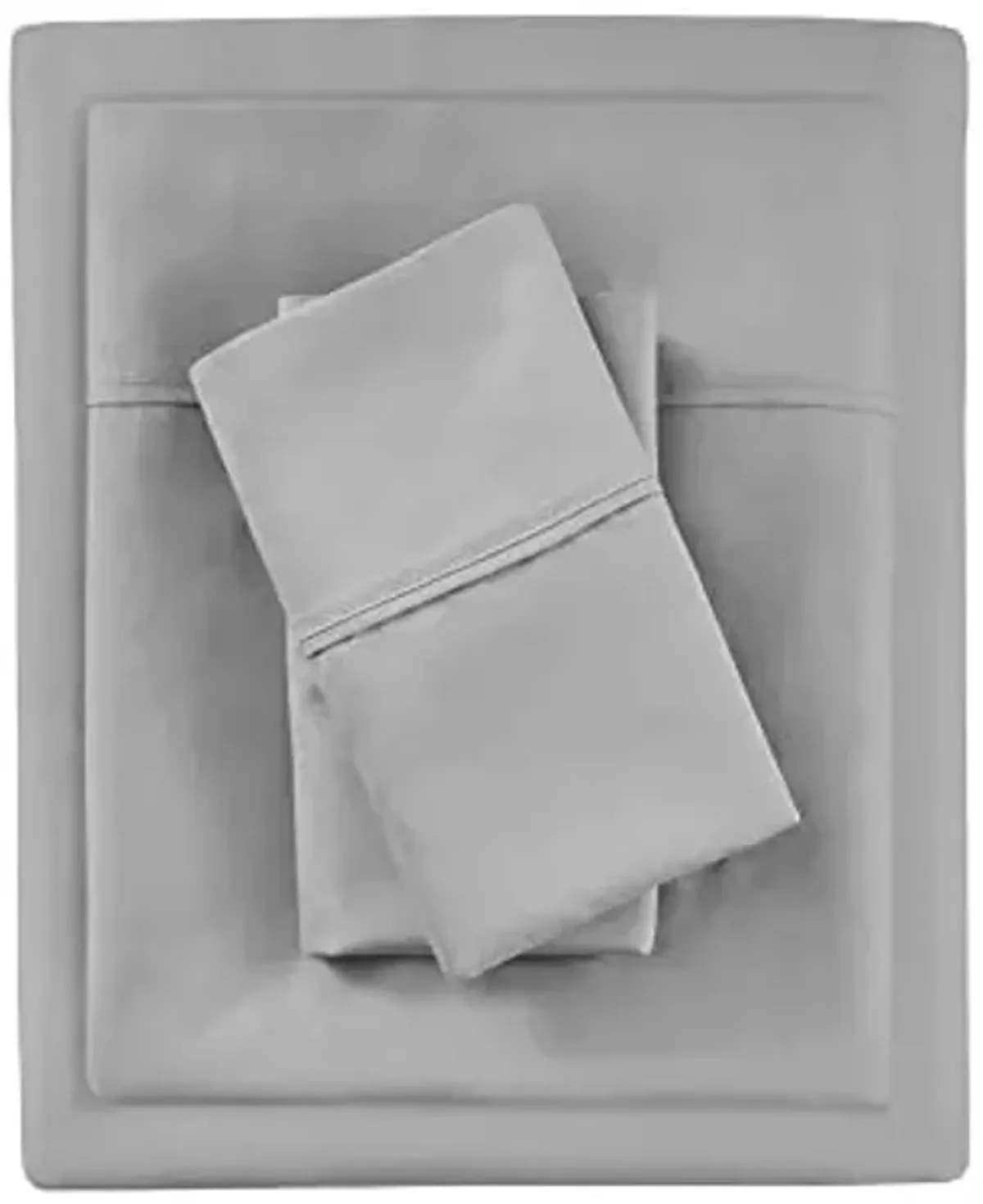 Beautyrest 1000 Thread Count, Solid Color Sheet Set, Elastic Deep Pocket, All Season, Breathable, HeiQ Smart Temperature, Soft Cotton Blend Bedding, Matching Pillowcase, King Grey 4 Piece
