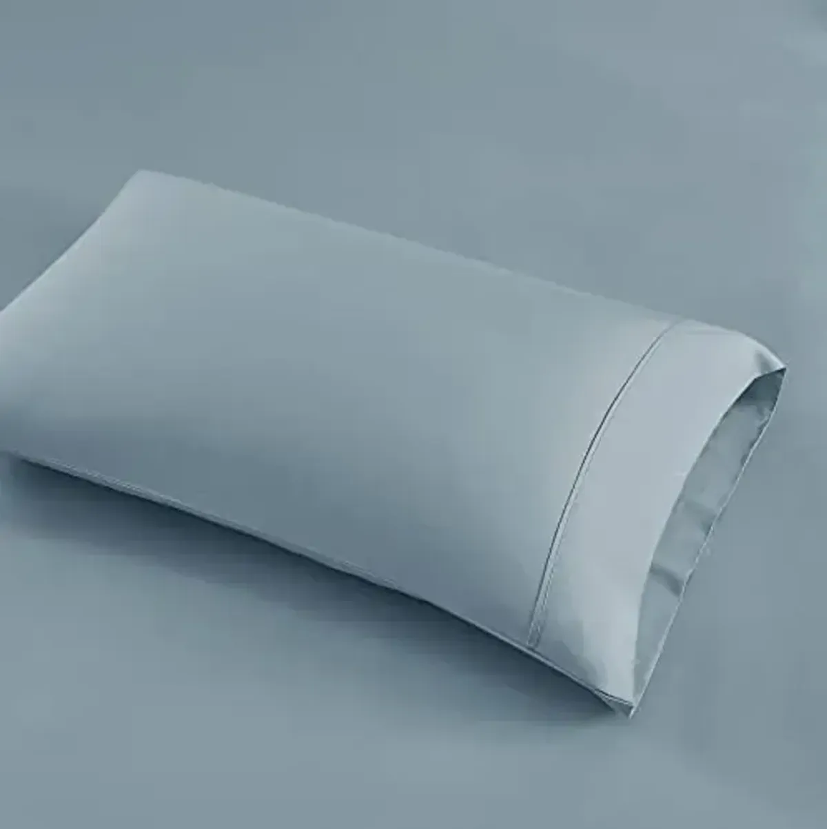 Beautyrest 1000 Thread Count, Solid Color Sheet Set, Elastic Deep Pocket, All Season, Breathable, HeiQ Smart Temperature, Soft Cotton Blend Bedding, Matching Pillowcase, Queen Blue 4 Piece