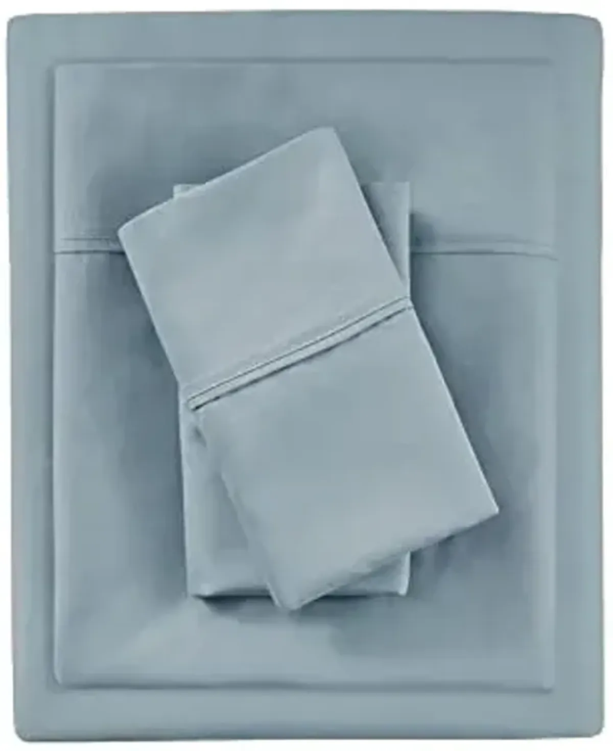Beautyrest 1000 Thread Count, Solid Color Sheet Set, Elastic Deep Pocket, All Season, Breathable, HeiQ Smart Temperature, Soft Cotton Blend Bedding, Matching Pillowcase, Queen Blue 4 Piece