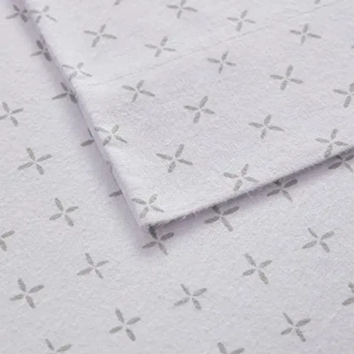 Beautyrest Cotton Sheet Set Cozy Print 100% Cotton Flannel Sheets Warm & Fuzzy Bedding Set, Oversized Sheets, Deep Pocket Fits Up to 16" Mattress King Bed Sheets King Grey Petals 4 Piece