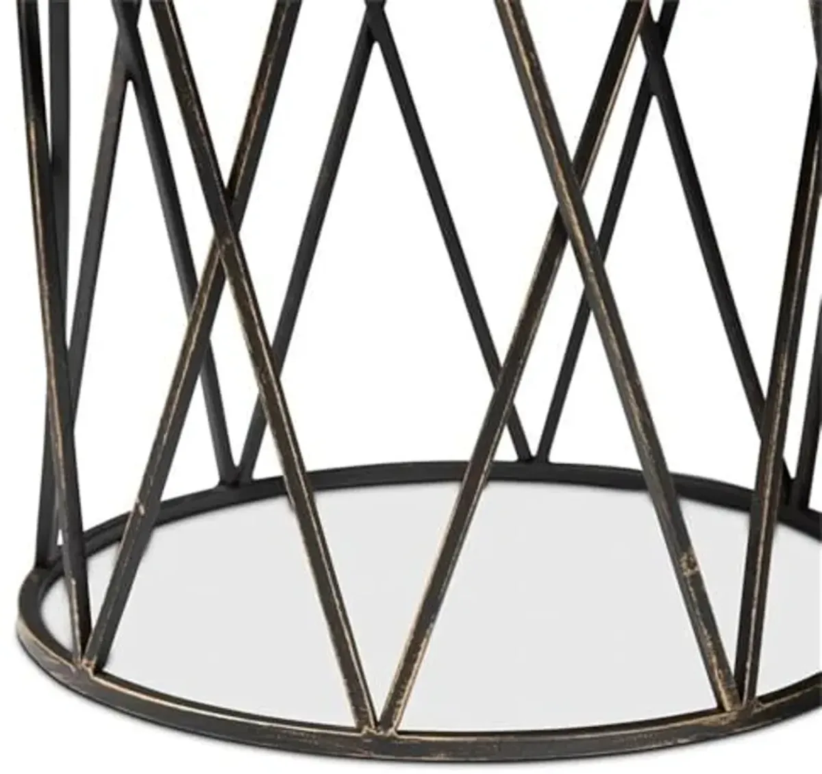 Baxton Studio Finnick Modern Industrial Antique Black finished Metal End Table