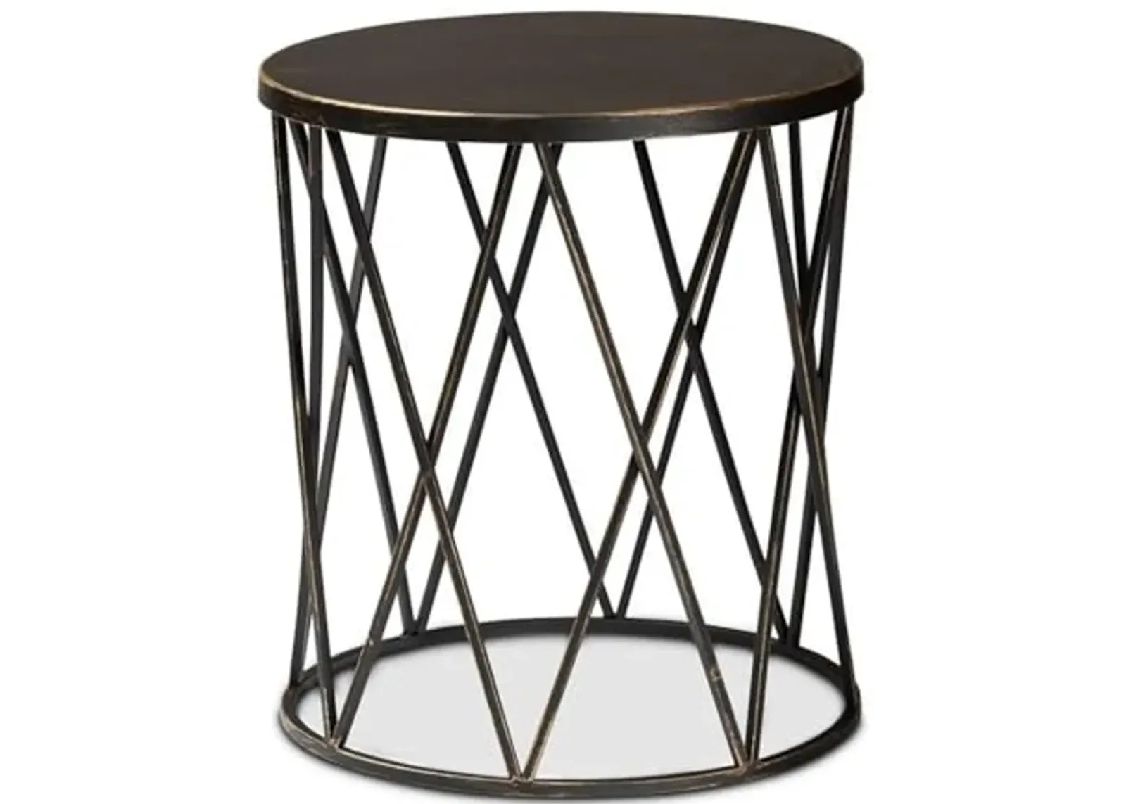 Baxton Studio Finnick Modern Industrial Antique Black finished Metal End Table