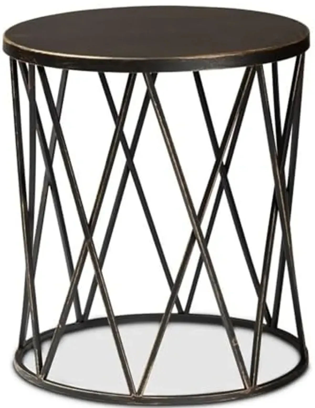 Baxton Studio Finnick Modern Industrial Antique Black finished Metal End Table